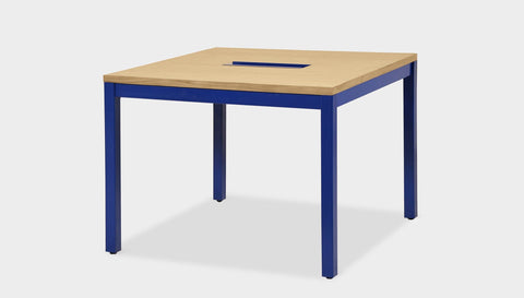 reddie-raw desk 100W x 100D x 75H *cm / Wood-Veneer~Oak / Metal~Navy Bob Hot Desk
