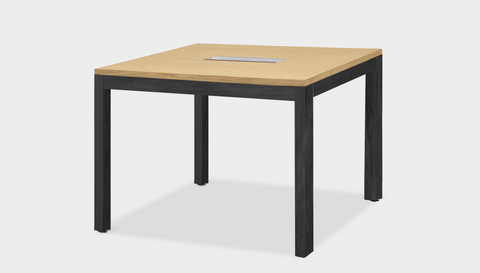 reddie-raw desk 100W x 100D x 75H *cm / Wood-Veneer~Oak / Wood Teak~Black Bob Hot Desk