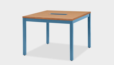 reddie-raw desk 100W x 100D x 75H *cm / Wood-Veneer~Teak / Metal~Blue Bob Hot Desk