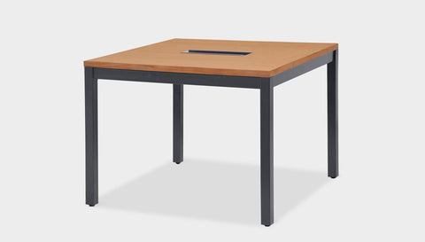 reddie-raw desk 100W x 100D x 75H *cm / Wood-Veneer~Teak / Metal~Grey Bob Hot Desk