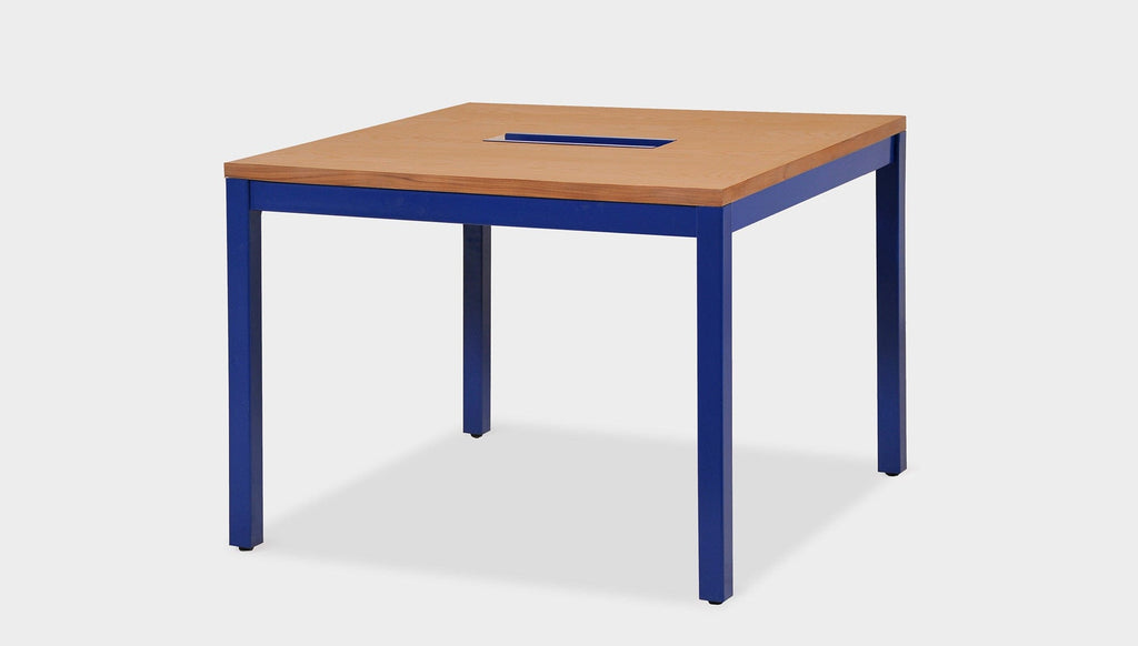 reddie-raw desk 100W x 100D x 75H *cm / Wood-Veneer~Teak / Metal~Navy Bob Hot Desk