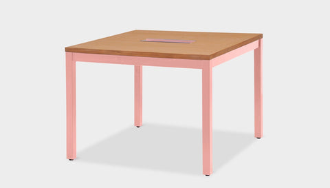 reddie-raw desk 100W x 100D x 75H *cm / Wood-Veneer~Teak / Metal~Pink Bob Hot Desk