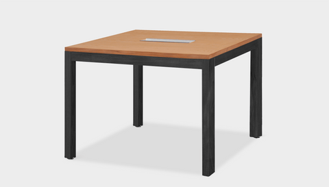 reddie-raw desk 100W x 100D x 75H *cm / Wood-Veneer~Teak / Wood Teak~Black Bob Hot Desk