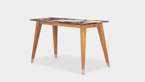 reddie-raw desk 150L x 60D x 75H *cm / Stone~Calacatta Viola / Wood Teak~Natural Vinny Desk