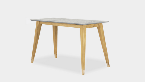 reddie-raw desk 150L x 60D x 75H *cm / Stone~White Veined Marble / Wood Teak~Oak Vinny Desk