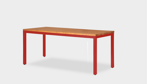 reddie-raw desk 150L x 60D x 75H *cm / Wood Teak~Natural / Metal~Red Bob Desk
