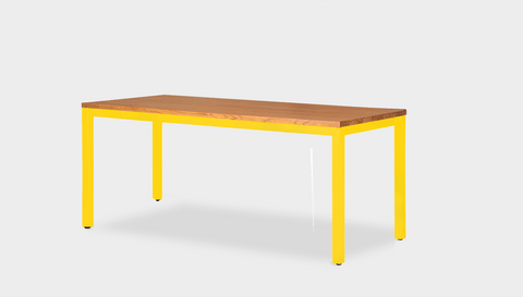 reddie-raw desk 150L x 60D x 75H *cm / Wood Teak~Natural / Metal~Yellow Bob Desk