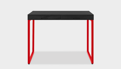 reddie-raw desk with drawers 120W x 60D x 75H *cm / Wood Teak~Black / Metal~Red Suzy 2 Drawer Desk