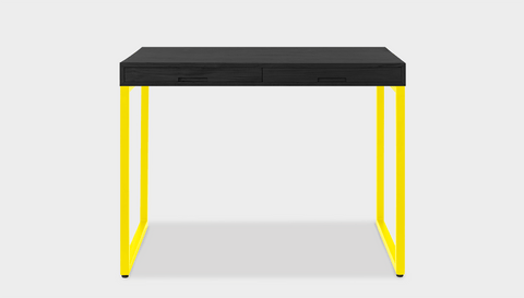 reddie-raw desk with drawers 120W x 60D x 75H *cm / Wood Teak~Black / Metal~Yellow Suzy 2 Drawer Desk