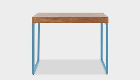 reddie-raw desk with drawers 120W x 60D x 75H *cm / Wood Teak~Natural / Metal~Blue Suzy 2 Drawer Desk