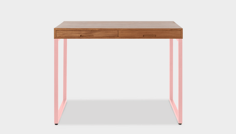 reddie-raw desk with drawers 120W x 60D x 75H *cm / Wood Teak~Natural / Metal~Pink Suzy 2 Drawer Desk