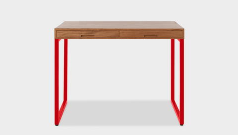 reddie-raw desk with drawers 120W x 60D x 75H *cm / Wood Teak~Natural / Metal~Red Suzy 2 Drawer Desk