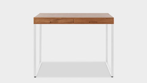 reddie-raw desk with drawers 120W x 60D x 75H *cm / Wood Teak~Natural / Metal~White Suzy 2 Drawer Desk