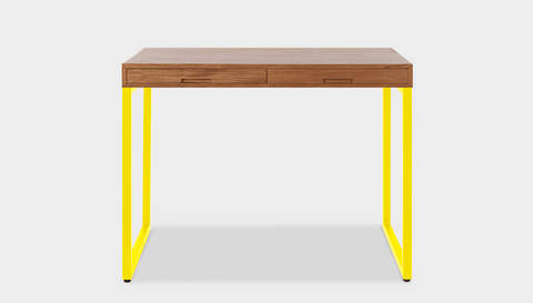 reddie-raw desk with drawers 120W x 60D x 75H *cm / Wood Teak~Natural / Metal~Yellow Suzy 2 Drawer Desk