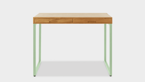 reddie-raw desk with drawers 120W x 60D x 75H *cm / Wood Teak~Oak / Metal~Mint Suzy 2 Drawer Desk