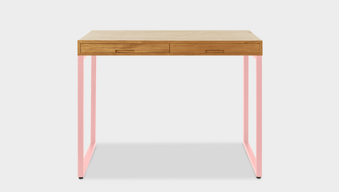 reddie-raw desk with drawers 120W x 60D x 75H *cm / Wood Teak~Oak / Metal~Pink Suzy 2 Drawer Desk