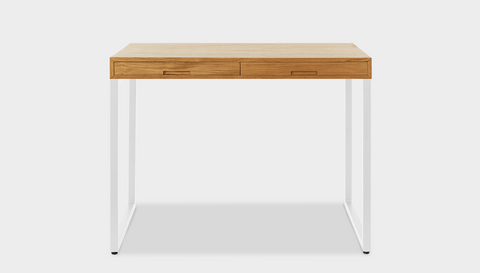 reddie-raw desk with drawers 120W x 60D x 75H *cm / Wood Teak~Oak / Metal~White Suzy 2 Drawer Desk