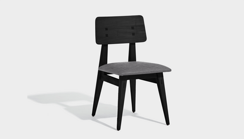 reddie-raw dining chair 46W x 54D x 82H *cm / Wood Teak~Black / Fabric~Keylargo Lead Vinny Dining Chair
