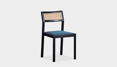 reddie-raw dining chair 46W x 54D x 82H *cm / Wood Teak~Black / Fabric~Vienna Bluejay Rita Rattan Dining Chair