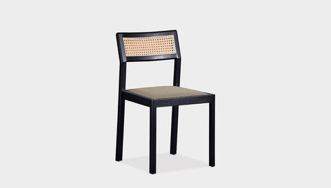 reddie-raw dining chair 46W x 54D x 82H *cm / Wood Teak~Black / Fabric~Vienna Custard Rita Rattan Dining Chair