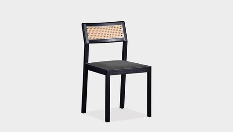 reddie-raw dining chair 46W x 54D x 82H *cm / Wood Teak~Black / Fabric~Vienna Midgrey Rita Rattan Dining Chair