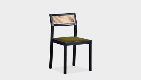 reddie-raw dining chair 46W x 54D x 82H *cm / Wood Teak~Black / Fabric~Vienna Moss Rita Rattan Dining Chair