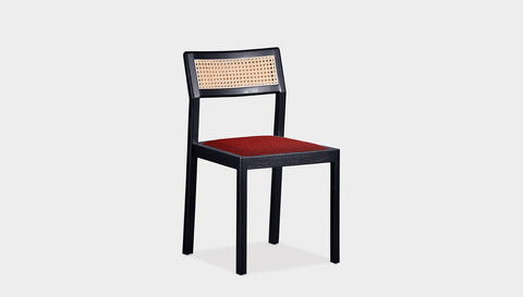 reddie-raw dining chair 46W x 54D x 82H *cm / Wood Teak~Black / Fabric~Vienna Ruby Rita Rattan Dining Chair