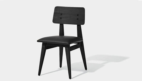 reddie-raw dining chair 46W x 54D x 82H *cm / Wood Teak~Black / Leather~Black Vinny Dining Chair*
