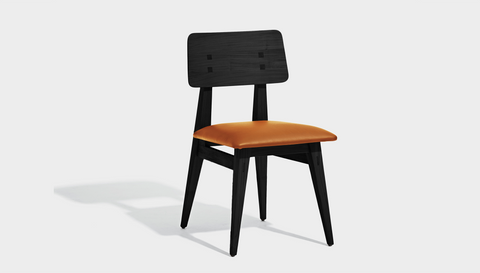 reddie-raw dining chair 46W x 54D x 82H *cm / Wood Teak~Black / Leather~Tan Vinny Dining Chair
