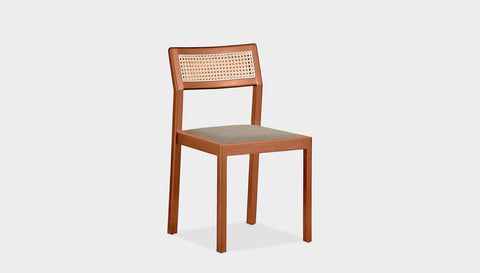 reddie-raw dining chair 46W x 54D x 82H *cm / Wood Teak~Natural / Fabric~Vienna Custard Rita Rattan Dining Chair