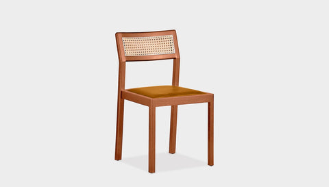 reddie-raw dining chair 46W x 54D x 82H *cm / Wood Teak~Natural / Leather~tan Rita Rattan Dining Chair