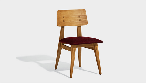 reddie-raw dining chair 46W x 54D x 82H *cm / Wood Teak~Oak / Fabric~Keylargo Bordeaux Vinny Dining Chair