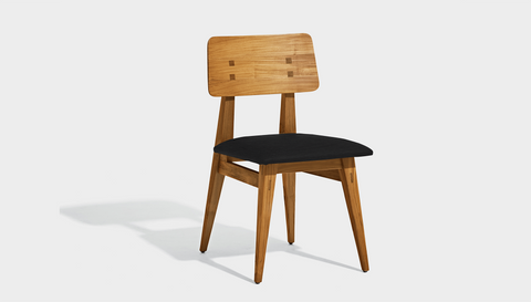 reddie-raw dining chair 46W x 54D x 82H *cm / Wood Teak~Oak / Fabric~Keylargo Ebony Vinny Dining Chair