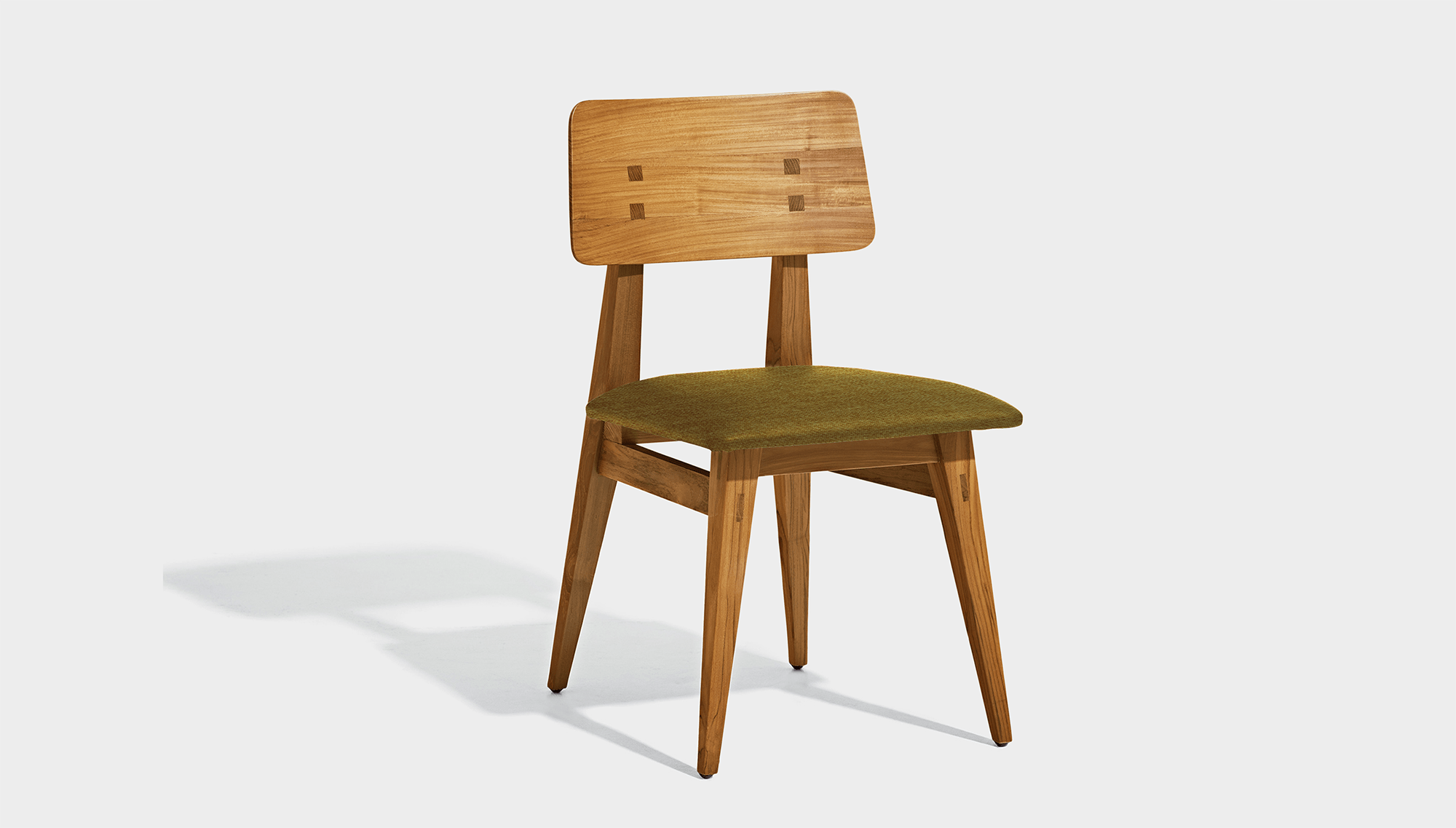 reddie-raw dining chair 46W x 54D x 82H *cm / Wood Teak~Oak / Fabric~Keylargo Grass Vinny Dining Chair