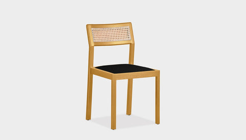 reddie-raw dining chair 46W x 54D x 82H *cm / Wood Teak~Oak / Fabric~Vienna Black Rita Rattan Dining Chair