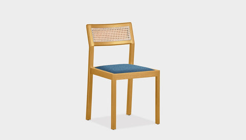 reddie-raw dining chair 46W x 54D x 82H *cm / Wood Teak~Oak / Fabric~Vienna Bluejay Rita Rattan Dining Chair