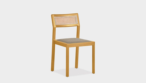 reddie-raw dining chair 46W x 54D x 82H *cm / Wood Teak~Oak / Fabric~Vienna Custard Rita Rattan Dining Chair