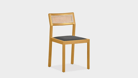 reddie-raw dining chair 46W x 54D x 82H *cm / Wood Teak~Oak / Fabric~Vienna Midgrey Rita Rattan Dining Chair