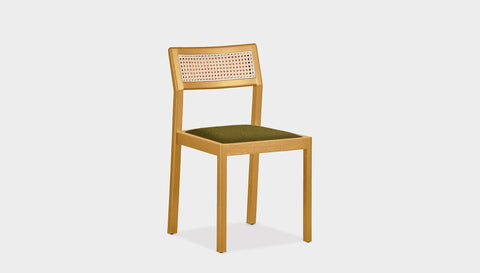 reddie-raw dining chair 46W x 54D x 82H *cm / Wood Teak~Oak / Fabric~Vienna Moss Rita Rattan Dining Chair