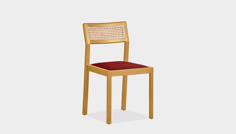 reddie-raw dining chair 46W x 54D x 82H *cm / Wood Teak~Oak / Fabric~Vienna Ruby Rita Rattan Dining Chair