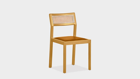 reddie-raw dining chair 46W x 54D x 82H *cm / Wood Teak~Oak / Leather~tan Rita Rattan Dining Chair