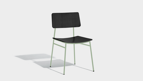 reddie-raw dining chair 46W x 54D x 82H *cm / Wood Veneer~Black / Metal~Mint Milton Dining Chair