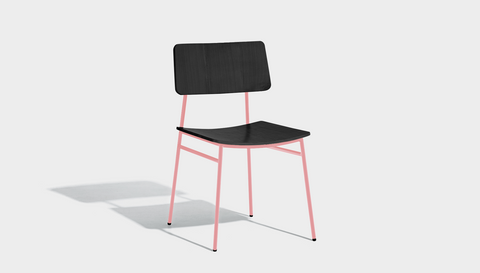 reddie-raw dining chair 46W x 54D x 82H *cm / Wood Veneer~Black / Metal~Pink Milton Dining Chair