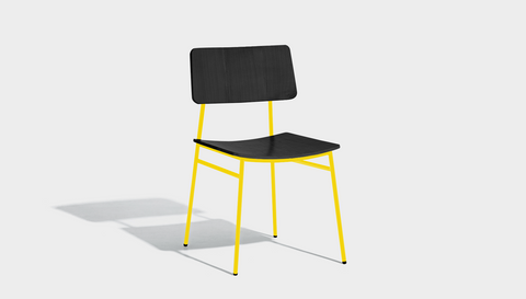 reddie-raw dining chair 46W x 54D x 82H *cm / Wood Veneer~Black / Metal~Yellow Milton Dining Chair