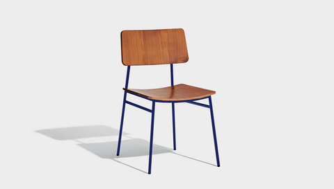 reddie-raw dining chair 46W x 54D x 82H *cm / Wood Veneer~Teak / Metal~Navy Milton Dining Chair
