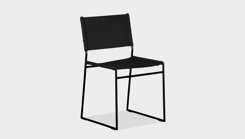 reddie-raw dining chair 47W x 50D x 82H *cm / Leather~Black / Metal~Black Willy Sling Dining Chair