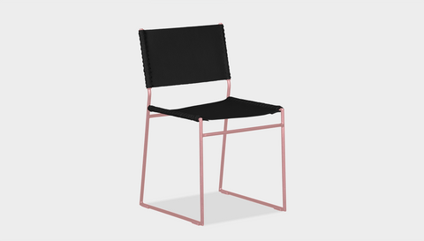 reddie-raw dining chair 47W x 50D x 82H *cm / Leather~Black / Metal~Pink Willy Sling Dining Chair