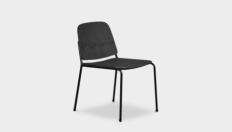 reddie-raw dining chair 49W x 49D x 80H *cm / Wood Veneer~Black / Metal~Black Kami Stackable Dining Chair