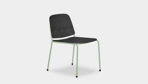 reddie-raw dining chair 49W x 49D x 80H *cm / Wood Veneer~Black / Metal~Mint Kami Stackable Dining Chair