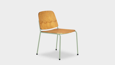 reddie-raw dining chair 49W x 49D x 80H *cm / Wood Veneer~Oak / Metal~Mint Kami Stackable Dining Chair